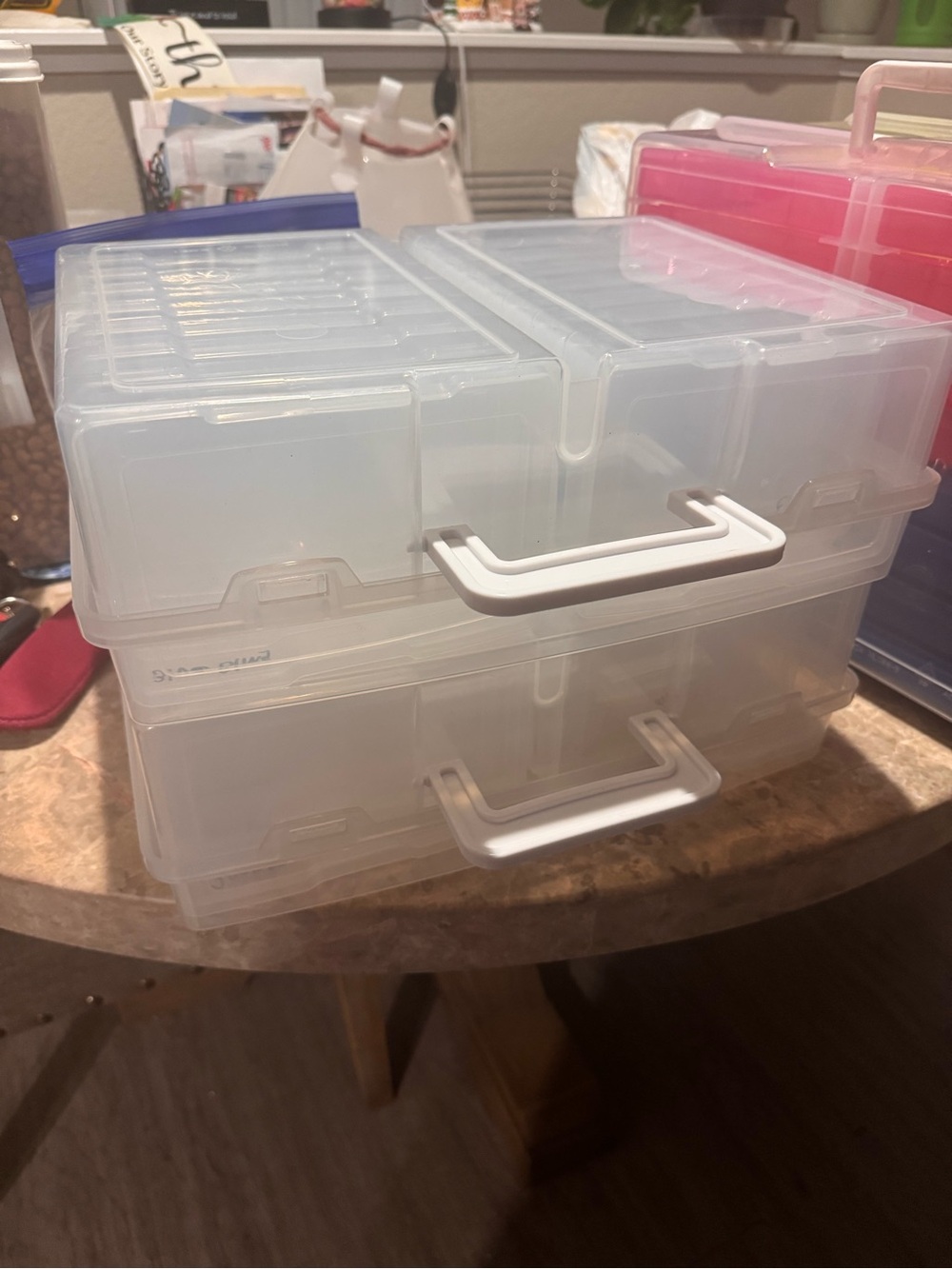 Michaels Clear Stackable Jewelry Organizer with White Handles